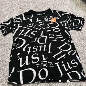 Nike Kids Black and White 'Just Do It' T-Shirt